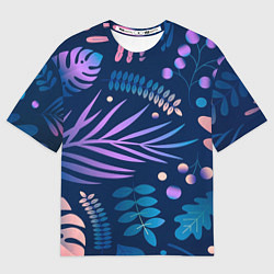 Футболка оверсайз женская Ветки и листья, цвет: 3D-принт
