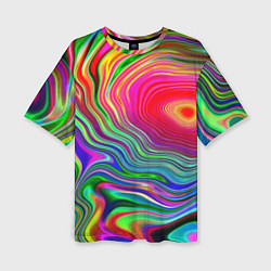 Футболка оверсайз женская Expressive pattern Neon, цвет: 3D-принт