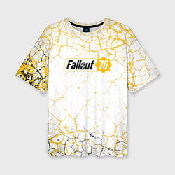 Женская футболка оверсайз Fallout 76 Жёлтая выжженная пустошь