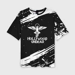 Женская футболка оверсайз Hollywood undead logo