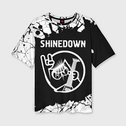 Футболка оверсайз женская Shinedown КОТ Краска, цвет: 3D-принт