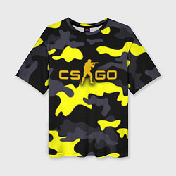 Женская футболка оверсайз Counter-Strike Камуфляж Чёрно-Жёлтый