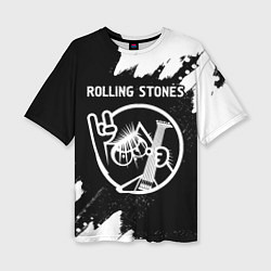 Футболка оверсайз женская Rolling Stones - КОТ - Краска, цвет: 3D-принт