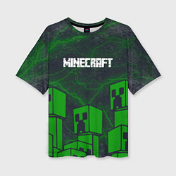 Женская футболка оверсайз Minecraft майнкрафт Зомби