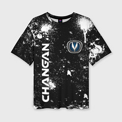 Женская футболка оверсайз ЧАНГАН-CHANGAN БРЫЗКИ КРАСКИ