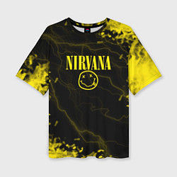 Футболка оверсайз женская Nirvana молнии, цвет: 3D-принт