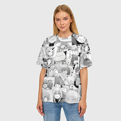 Футболка оверсайз женская О моём происхождении в слизь pattern, цвет: 3D-принт — фото 2