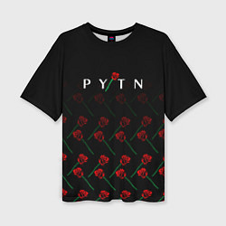 Женская футболка оверсайз Payton Moormeie pattern rose