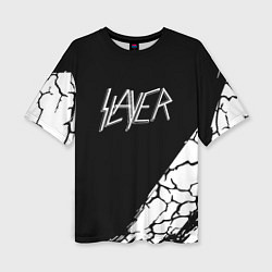 Женская футболка оверсайз Slayer Трещины
