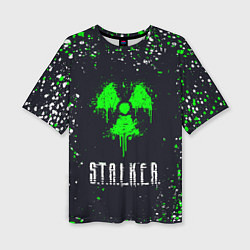 Женская футболка оверсайз Stalker сталкер брызги