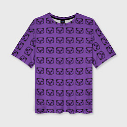 Женская футболка оверсайз Purple Panda