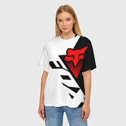 Футболка оверсайз женская MOTO FOX - Мотокросс, цвет: 3D-принт — фото 2