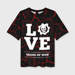 Женская футболка оверсайз Gears of War Love Классика