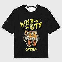 Женская футболка оверсайз Горячие хиты лета и тигры