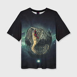 Женская футболка оверсайз Большая ядовитая змея