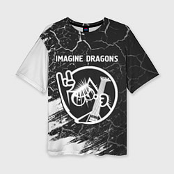 Женская футболка оверсайз Imagine Dragons - КОТ - Краски