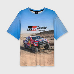Женская футболка оверсайз Toyota Gazoo Racing Rally Desert Competition Ралли