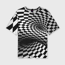 Женская футболка оверсайз Геометрическая объёмная композиция Авангард
