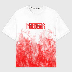 Футболка оверсайз женская Manowar пламя, цвет: 3D-принт