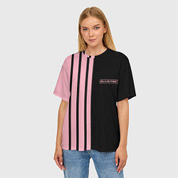 Футболка оверсайз женская BLACKPINK HALF BLACK-PINK MINI LOGO, цвет: 3D-принт — фото 2