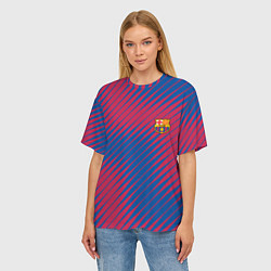 Футболка оверсайз женская Fc barcelona барселона fc абстракция, цвет: 3D-принт — фото 2