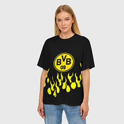 Футболка оверсайз женская Borussia пламя, цвет: 3D-принт — фото 2