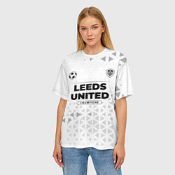 Футболка оверсайз женская Leeds United Champions Униформа, цвет: 3D-принт — фото 2