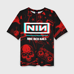 Футболка оверсайз женская Nine Inch Nails Rock Glitch, цвет: 3D-принт