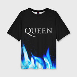 Женская футболка оверсайз Queen Blue Fire