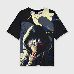 Женская футболка оверсайз Токийский Гуль- манга темное фэнтези
