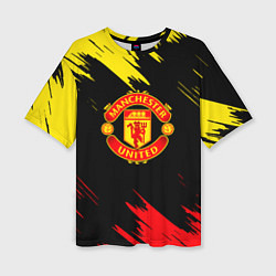 Женская футболка оверсайз Manchester united Texture