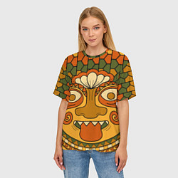 Футболка оверсайз женская Polynesian tiki TRICKY, цвет: 3D-принт — фото 2