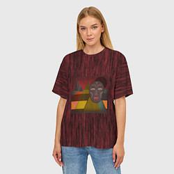 Футболка оверсайз женская Африканская маска African mask ethnic illustration, цвет: 3D-принт — фото 2