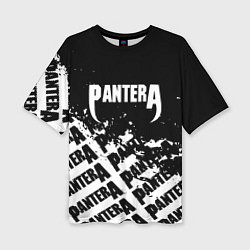 Женская футболка оверсайз Пантера pantera паттерн