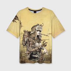 Футболка оверсайз женская Крутая девчонка в стиле Стимпанк, цвет: 3D-принт