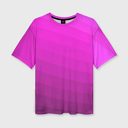 Футболка оверсайз женская Розовый неоновый полосатый узор Pink neon, цвет: 3D-принт
