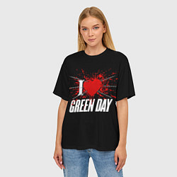 Футболка оверсайз женская Green Day Сердце, цвет: 3D-принт — фото 2