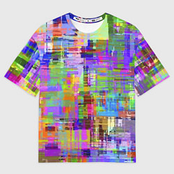 Футболка оверсайз женская Красочный авангардный глитч Fashion trend, цвет: 3D-принт