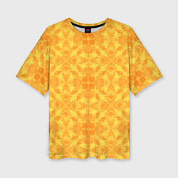 Футболка оверсайз женская Желтый абстрактный летний орнамент, цвет: 3D-принт