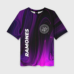 Футболка оверсайз женская Ramones Violet Plasma, цвет: 3D-принт