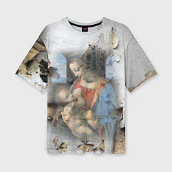 Женская футболка оверсайз Мадонна Литта Леонардо да Винчи Post-art