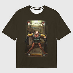 Женская футболка оверсайз Привет сосед игра