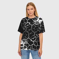 Футболка оверсайз женская Белая Лава, цвет: 3D-принт — фото 2