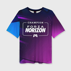 Футболка оверсайз женская Forza Horizon Gaming Champion: рамка с лого и джой, цвет: 3D-принт
