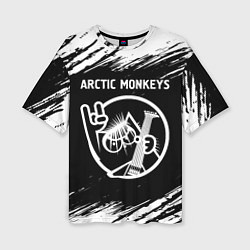 Футболка оверсайз женская Arctic Monkeys - КОТ - Краски, цвет: 3D-принт