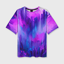 Женская футболка оверсайз Purple splashes