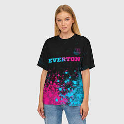 Футболка оверсайз женская Everton - neon gradient, цвет: 3D-принт — фото 2