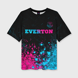 Футболка оверсайз женская Everton - neon gradient, цвет: 3D-принт