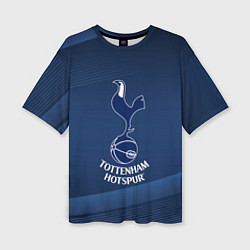 Женская футболка оверсайз Tottenham hotspur Синяя абстракция