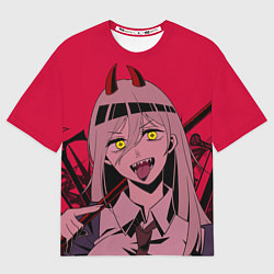 Женская футболка оверсайз Человек-бензопила : Паэур с рожками